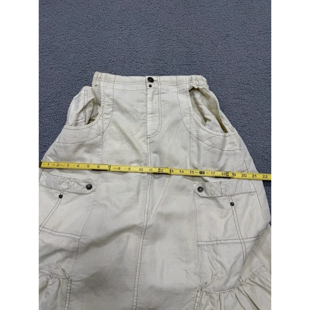 Free People Maxi Skirt Beige Rough Riding Preppy Retro Boho Vacay Small New